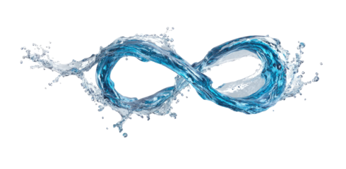 Flowing water in an infinity symbol