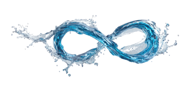 Flowing water in an infinity symbol