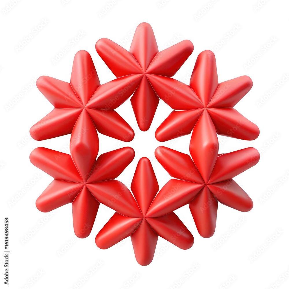 Poster red starburst pattern isolated on transparent background