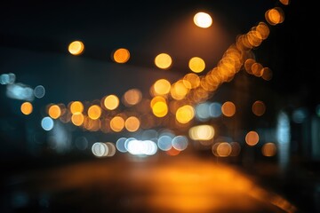 Blurred night cityscape with bokeh lights
