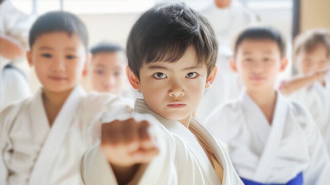 格闘技家　日本人 侍 男の子 空手家 武術家 柔道家 極真空手 型 合気道 ジークンドー  KARATE JUDO DOUGI NINJA