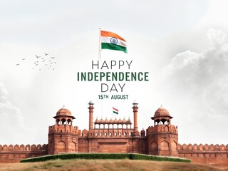 Happy Independence Day, Indian Independence Day 15th of August celebration social media post, India Independence Day creative social media post	