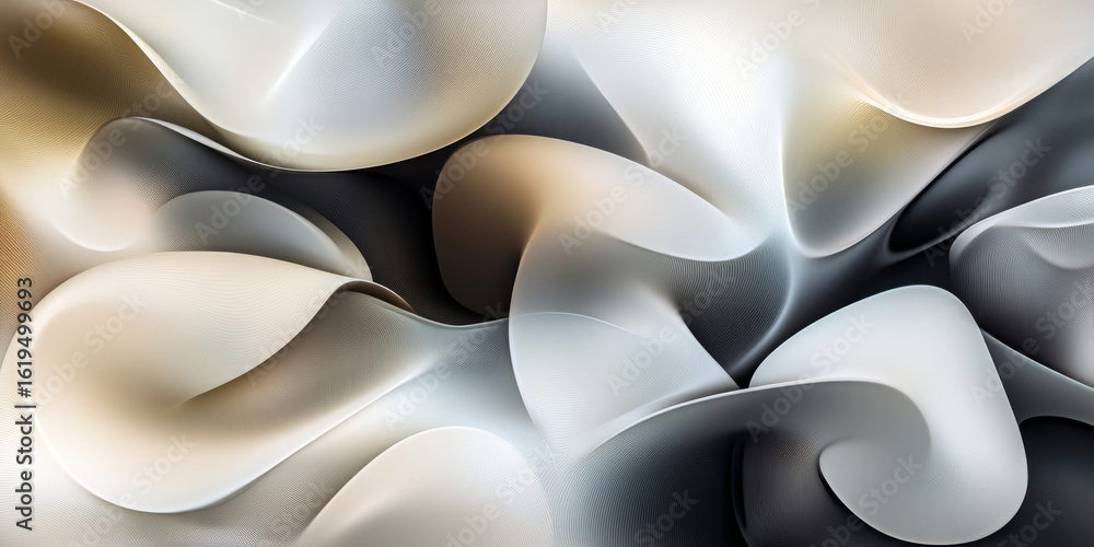 Poster smooth, flowing abstract shapes create a modern, elegant background. neutral tones with subtle gradi