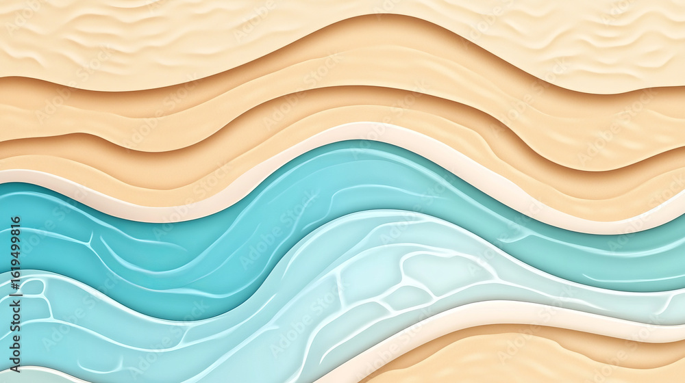 Poster abstract pattern with flowing lines and sandy dunes.