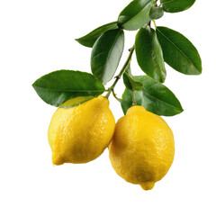 Vibrant citrus delight: a duo of lemons illuminated against a dark backdrop evokes freshness
