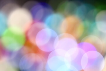 キラキラと輝くカラフルな丸ボケ