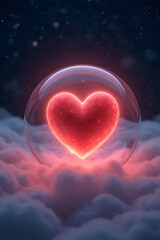 Fototapeta premium heart in the night sky