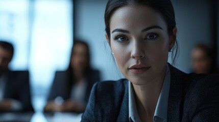 Fototapeta premium Portrait of a Confident Businesswoman in a Meeting