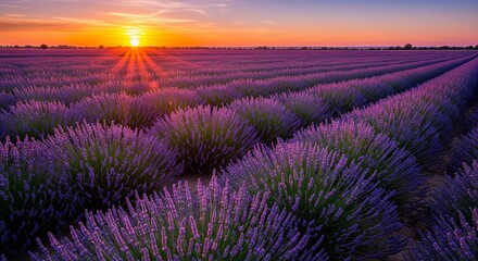 Obraz premium lavender field at sunset