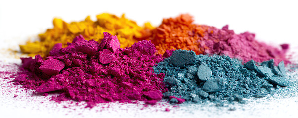 Fototapeta premium Brightly colored powdered pigments arranged in piles for art and craft projects