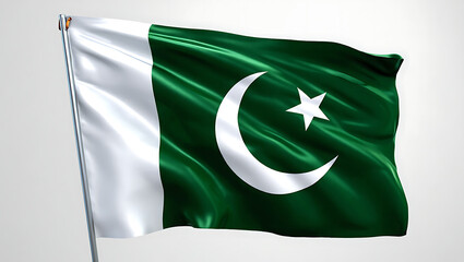 Pakistan national flag hide in beautiful clouds. Pakistan national flag for independence day, 14Th of august happy pakistan independence day. Vector template , Generative Ai