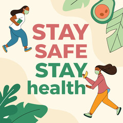 Health campaign poster with "Stay Safe, Stay Healthy generated by ai