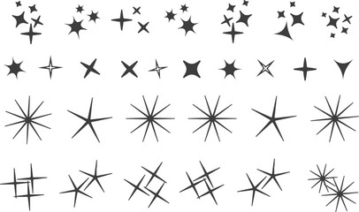 48 Ornamental Star and Sparkle PNG Icons with Transparent Background for Branding, UI, and Creative Design Templates eps vector file.