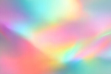 Obraz premium Holographic rainbow pastel-colored background. Abstract holographic texture for banner, poster, or cover design. Soft,