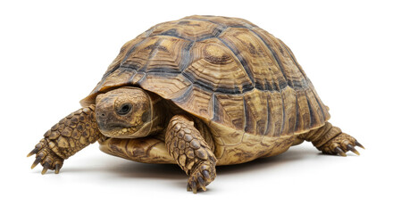 Closeup of a Tortoise on White Background.
