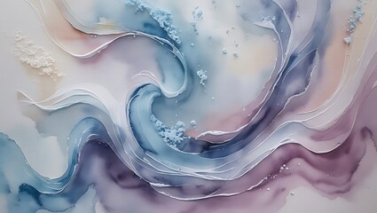 Abstract watercolor swirls in pastel tones with textured details artistic background