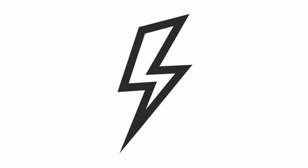 Black lightning bolt icon with sharp edges, a bold graphic symbol of electricity and power.