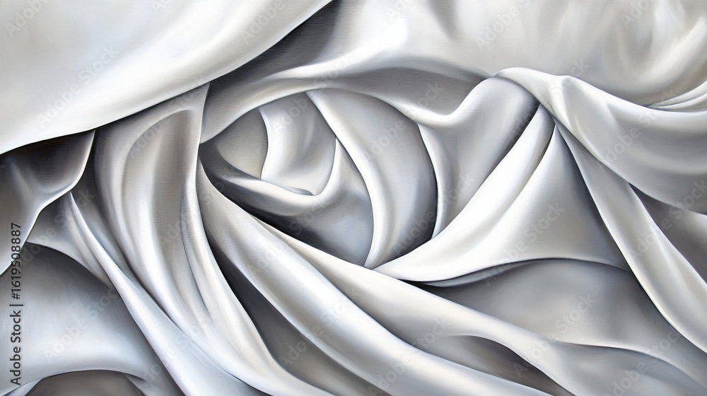 Poster pristine white cloth draped smoothly over a surface creating a clean and minimalistic aesthetic