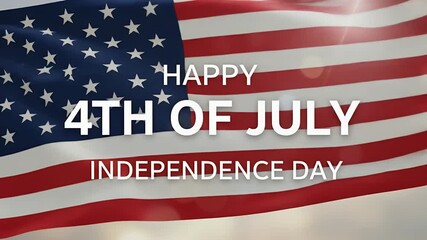 Celebrate Independence Day with this vibrant American flag waving proudly, perfect for patriotic promotions and Fourth of July celebrations - Powered by Adobe