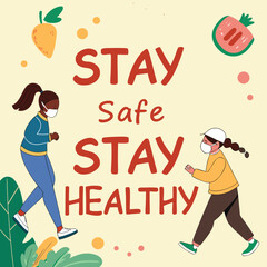 Health campaign poster with "Stay Safe, Stay Healthy generated by ai