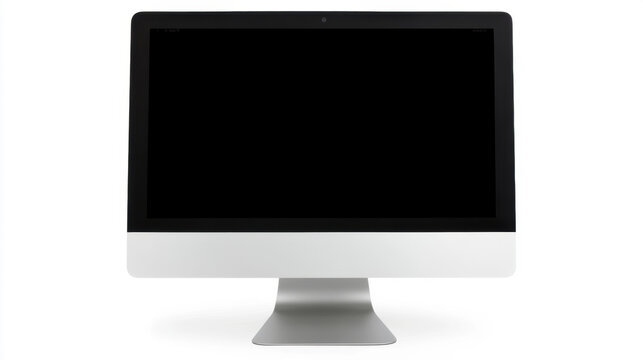 Professional photograph of graphic designer's workspace, designer using a MAC for image editing. Isolated on pure white background. 3D Illustration.