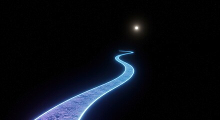 Glowing Path in Space, Leading to Light Source