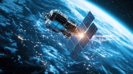 Satellite Orbiting Earth: Global Communication Network