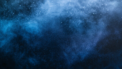 Obraz premium Abstract blue nebula cloud with sparkling particles