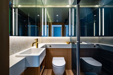 Modern Luxury Bathroom Design with Sleek Fixtures and Ambient Lighting