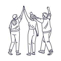 man and woman celebrating victory