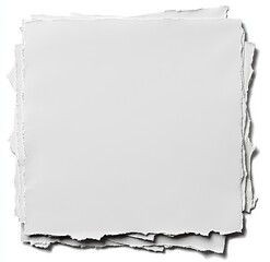 Obraz premium Tattered Blank Pages with Uneven Edges Isolated Set of Ripped White Paper Sheets on Clean White Background for Document or Newspaper Mockup
