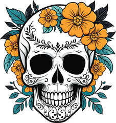 Aesthetic Skull with floral Accent