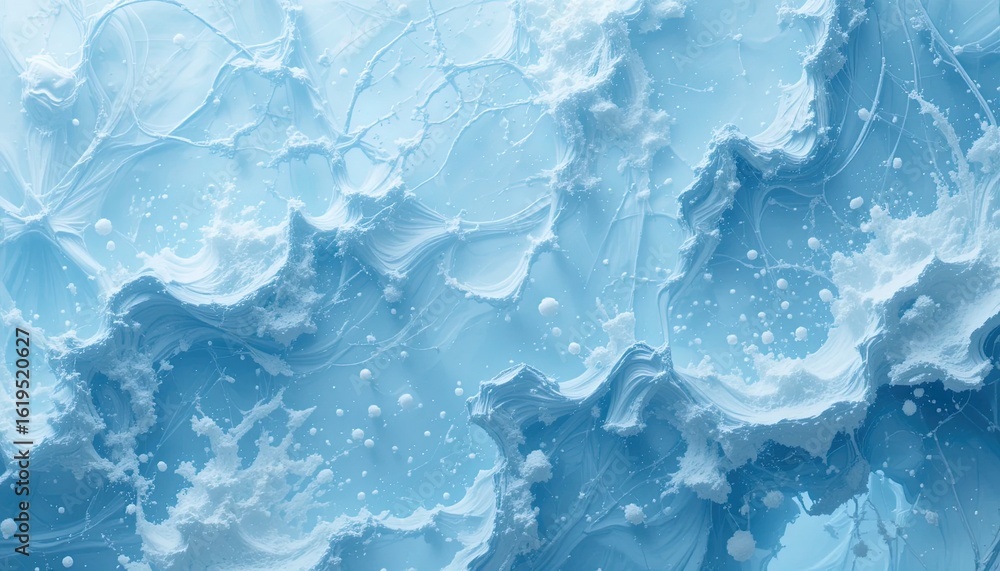 Poster intricate icy texture pattern with subtle bubbles.