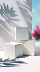Textured White Cubes with Soft Shadows
