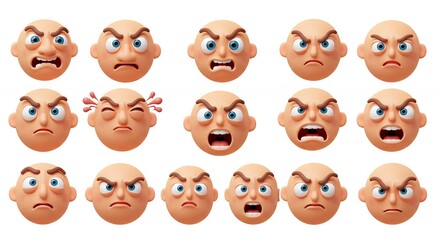 Cartoon faces showing diverse emotions