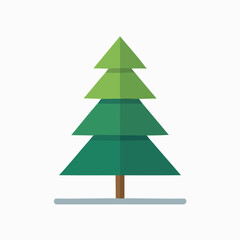 Fototapeta premium Stylized Pine Tree Illustration in a Frame - AI Generated