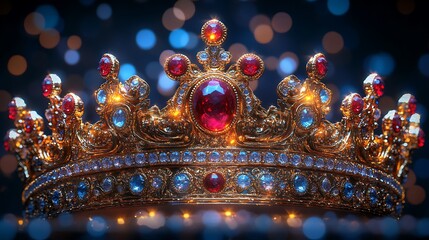 Ornate crown with precious stones.