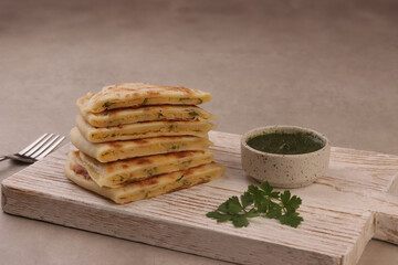 Traditional Afghan Bolani is Flatbread Stuffed With Potatoes and Green Onion. 