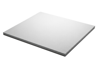 Fototapeta premium A two-dimensional fine grain textured surface, predominantly white with soft grey gradients, bright highlight upper right, isolated on minimalist white studio background. Concept of minimalist