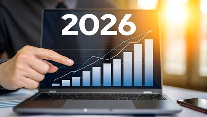 Business growth forecast for 2026 with upward trend graph
