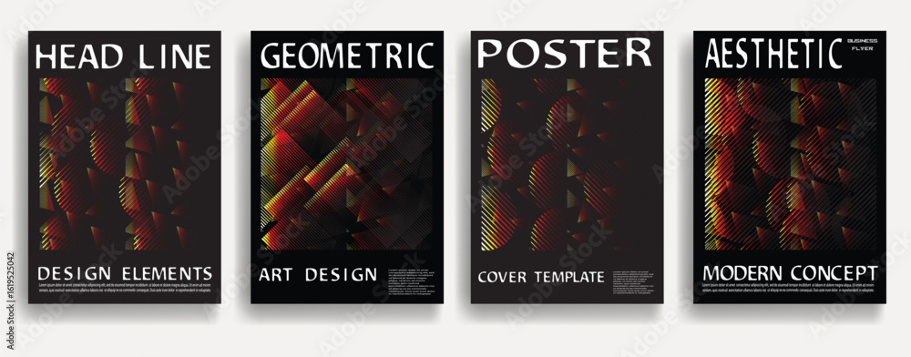 Poster modern posters . vector design composition with colorful various geometric shapes . abstract contemp