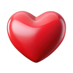 3d red heart symbol isolated on white background