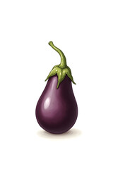 "Hand Drawn Eggplant Line Art Illustration &ndash; Vintage Vegetable Sketch Isolated on White Background"