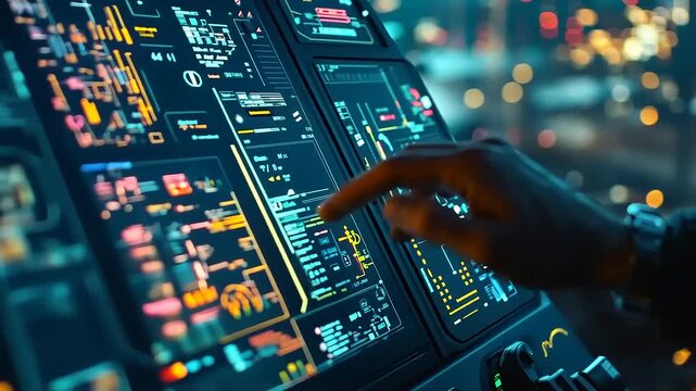 Advanced control panel with digital interfaces and intuitive touchscreen operation