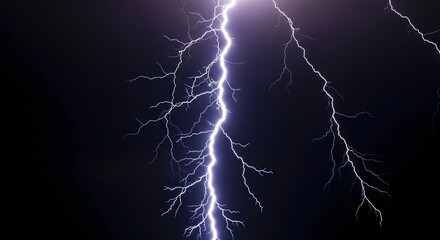 Lightning Strike at Night Over the City