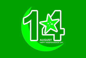 Independence day Of Pakistan, 14 August Celebration, 14 August Poster, Vector Illustration 