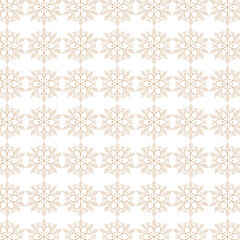Golden floral snowflake pattern decorative