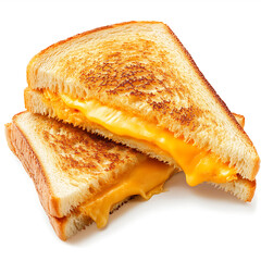 Golden Grilled Cheese Sandwich Cut in Half