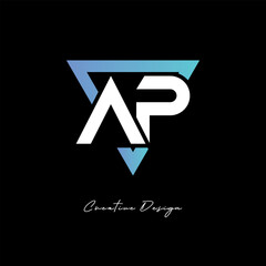 AP Letter Logo in Triangle -Modern Gradient Monogram for Branding & Identity Design