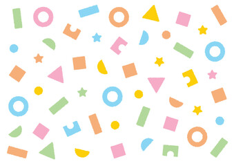 ポップで可愛いパステルカラーの図形素材